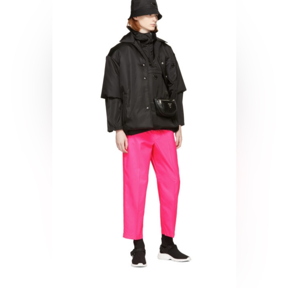 Prada Prada Pink Techno Logo Trousers 38 2 $890 - Picture 1 of 11